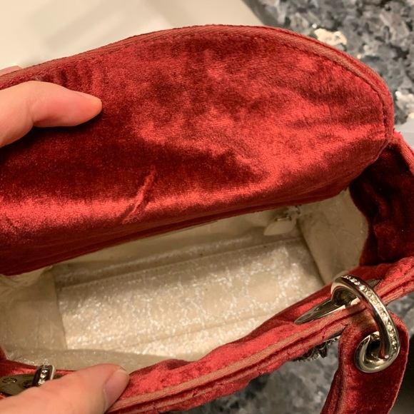 ❌SOLD ❌vintage Dior lady Dior red velour mini bag - Picture 12 of 15